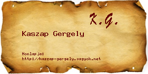Kaszap Gergely névjegykártya